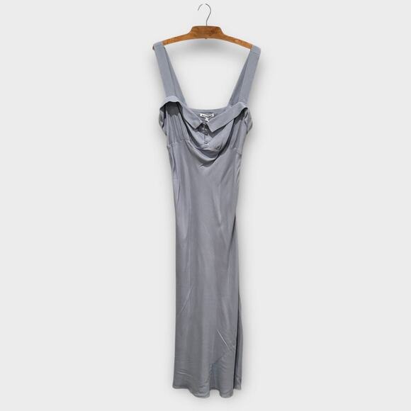 Reformation Button Front Midi Dress Size 12 - Picture 1 of 7